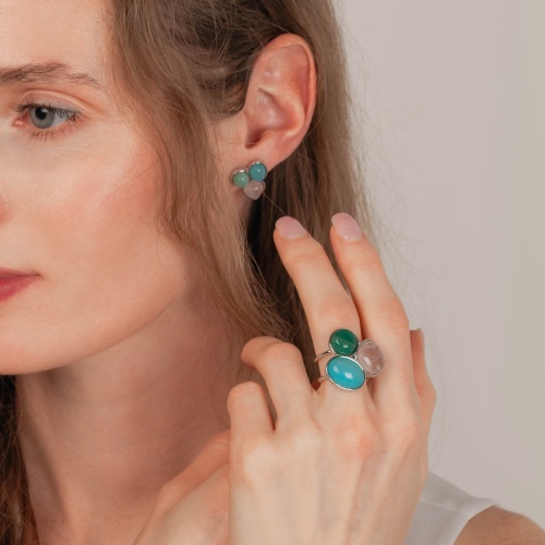 Кольцо Possebon Azul, Q.Roze, Q.Verde, K0178.20.7.17 S фото 4